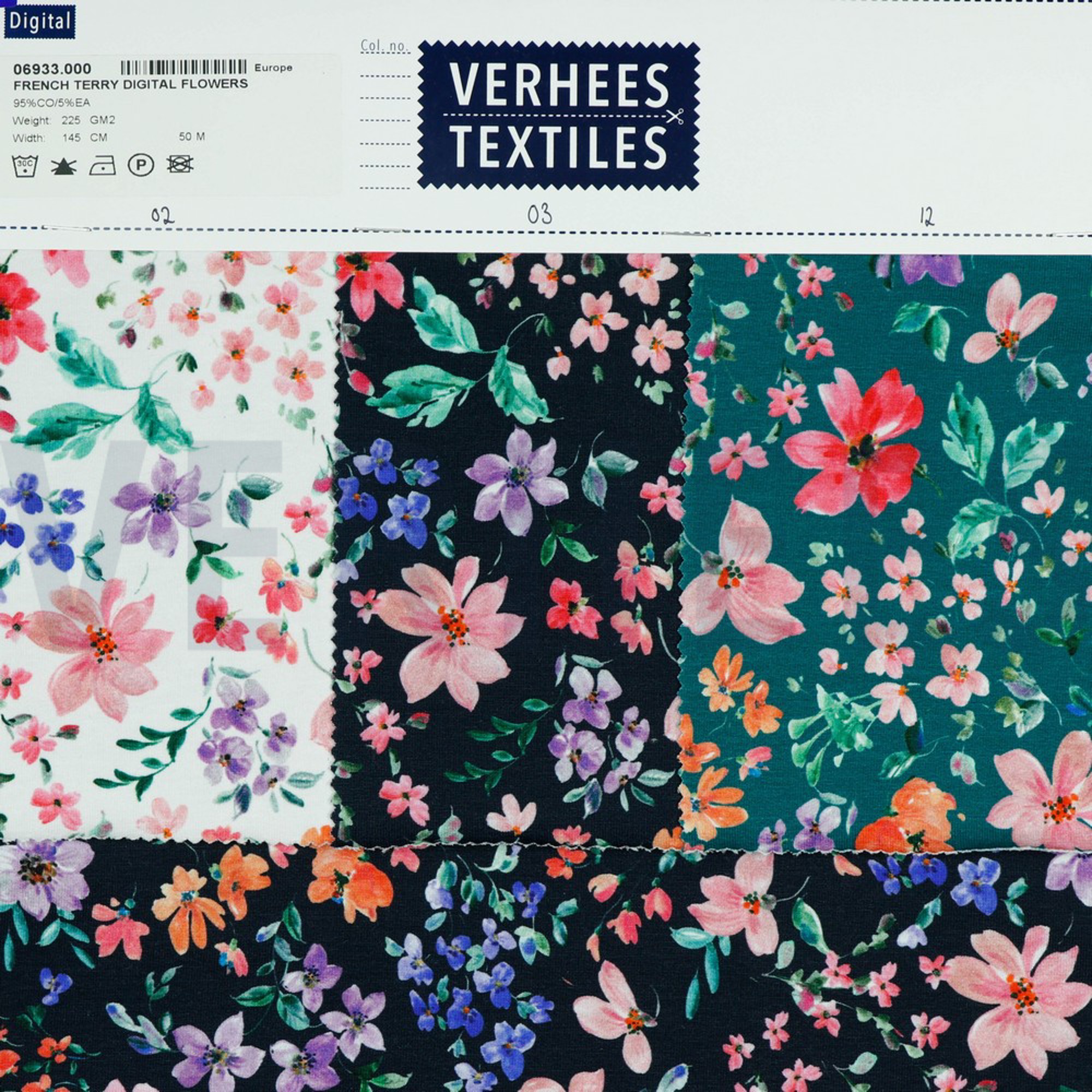 FRENCH TERRY DIGITAL FLOWERS PETROL (high resolution) #4