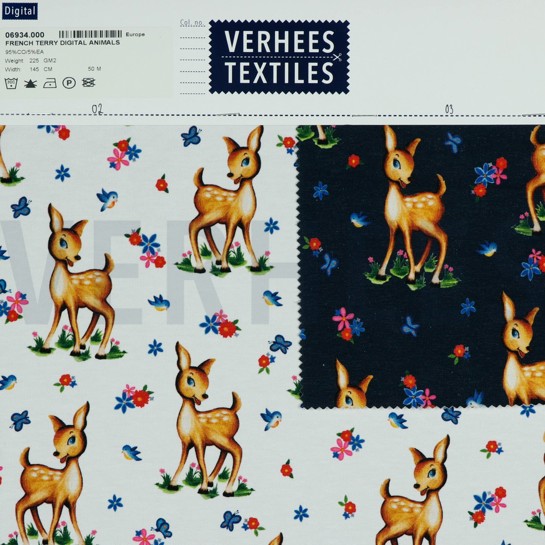 FRENCH TERRY DIGITAL ANIMAUX BLANC #7