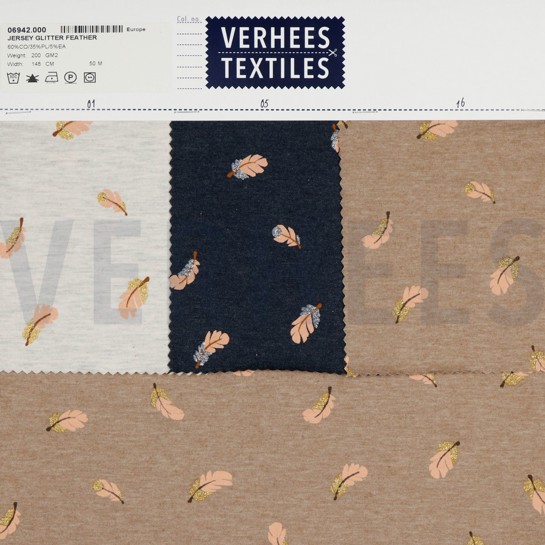 JERSEY MELANGE GLITZER FEDER ECRU MELIERT #7