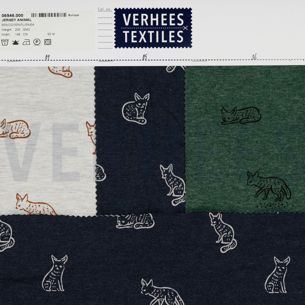 JERSEY MELANGE ANIMAL INDIGO MELANGE #4