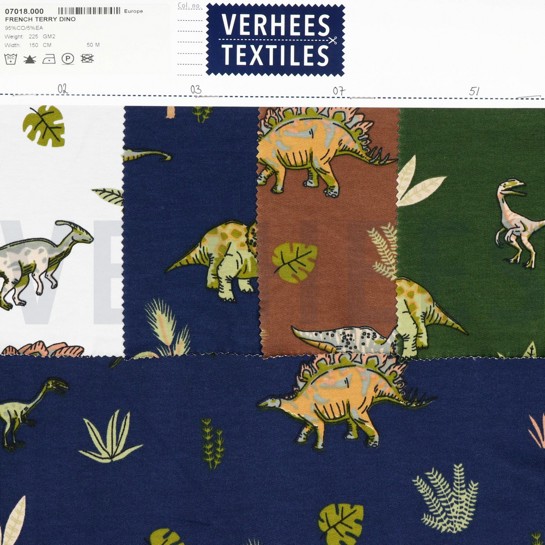 FRENCH TERRY DINOSAURS WHITE #7