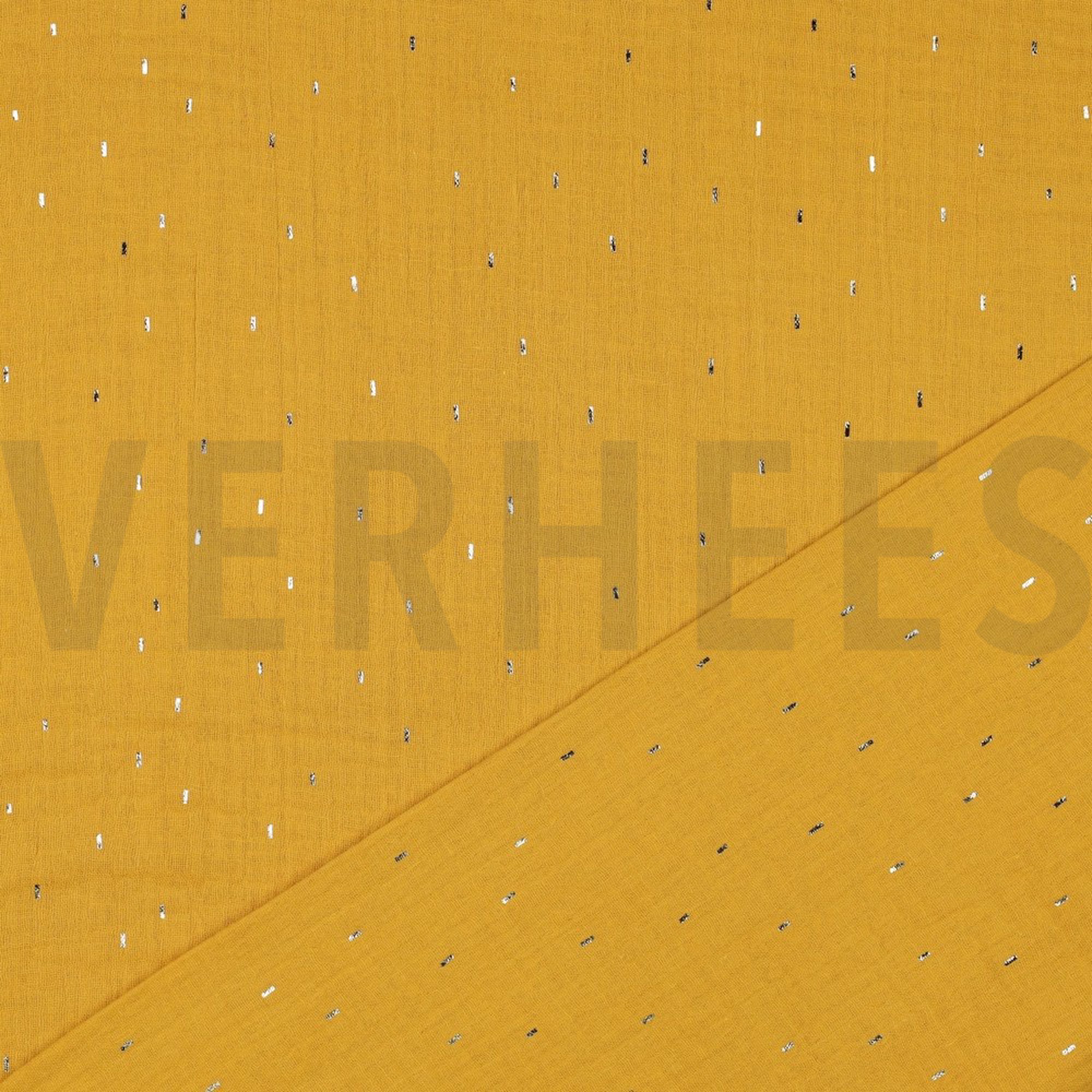 DOUBLE GAUZE FOIL STRIPES OCHRE/GOLD (high resolution) #4
