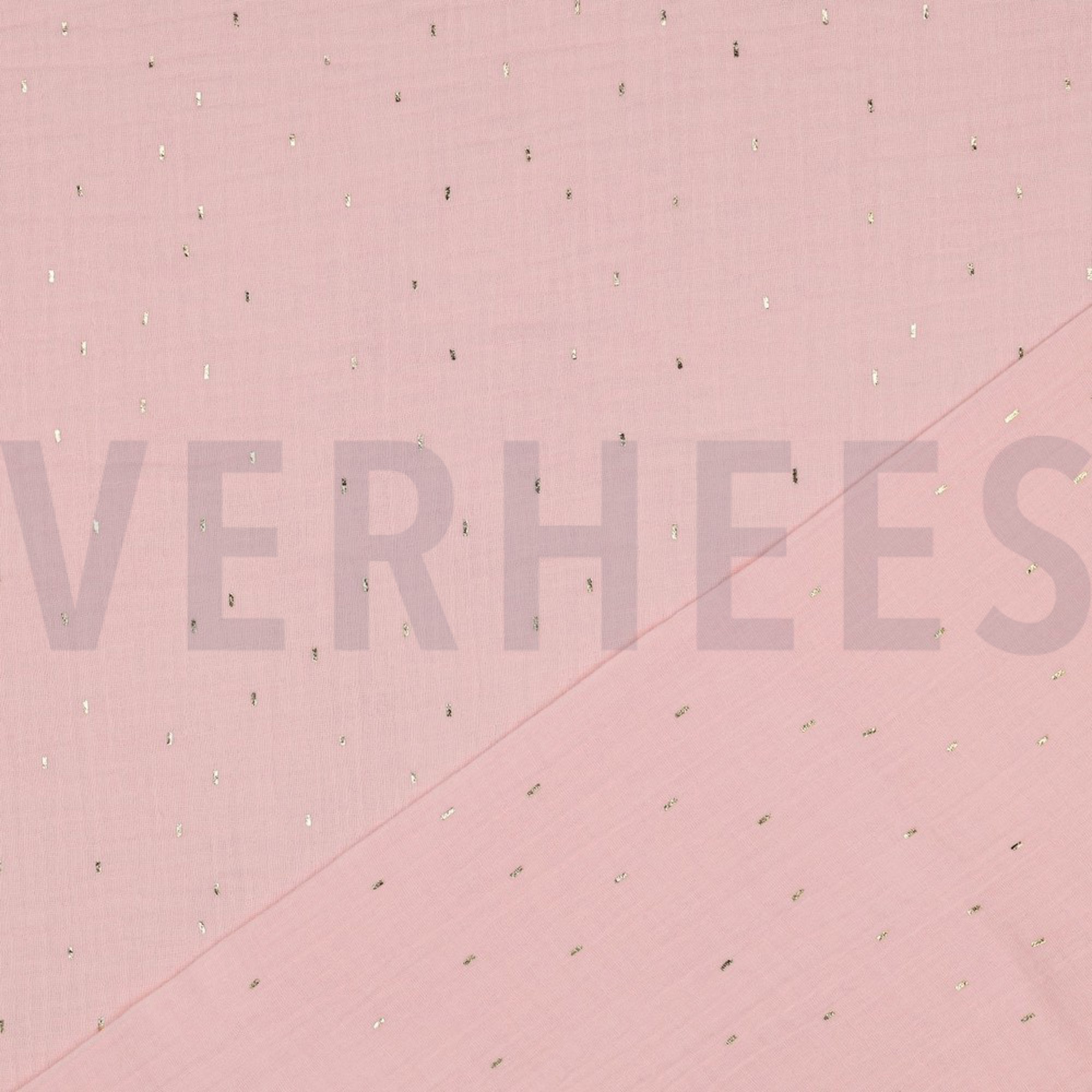 DOUBLE GAUZE FOIL STRIPES LIGHT ROSE/GOLD (high resolution) #4