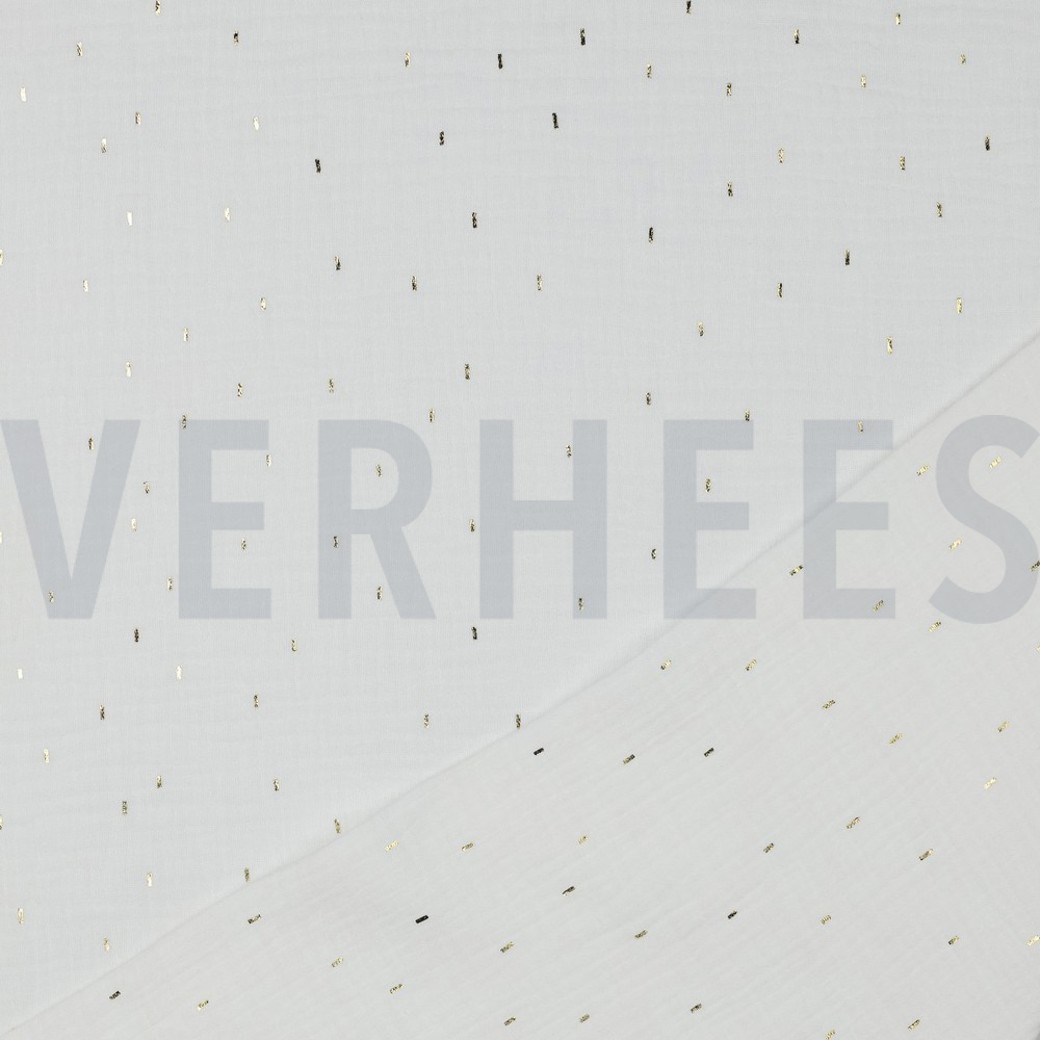 DOUBLE GAUZE FOIL STRIPES OFF WHITE/GOLD #4