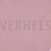 DOUBLE GAUZE FOIL STRIPES OLD ROSE/GOLD (thumbnail) #4