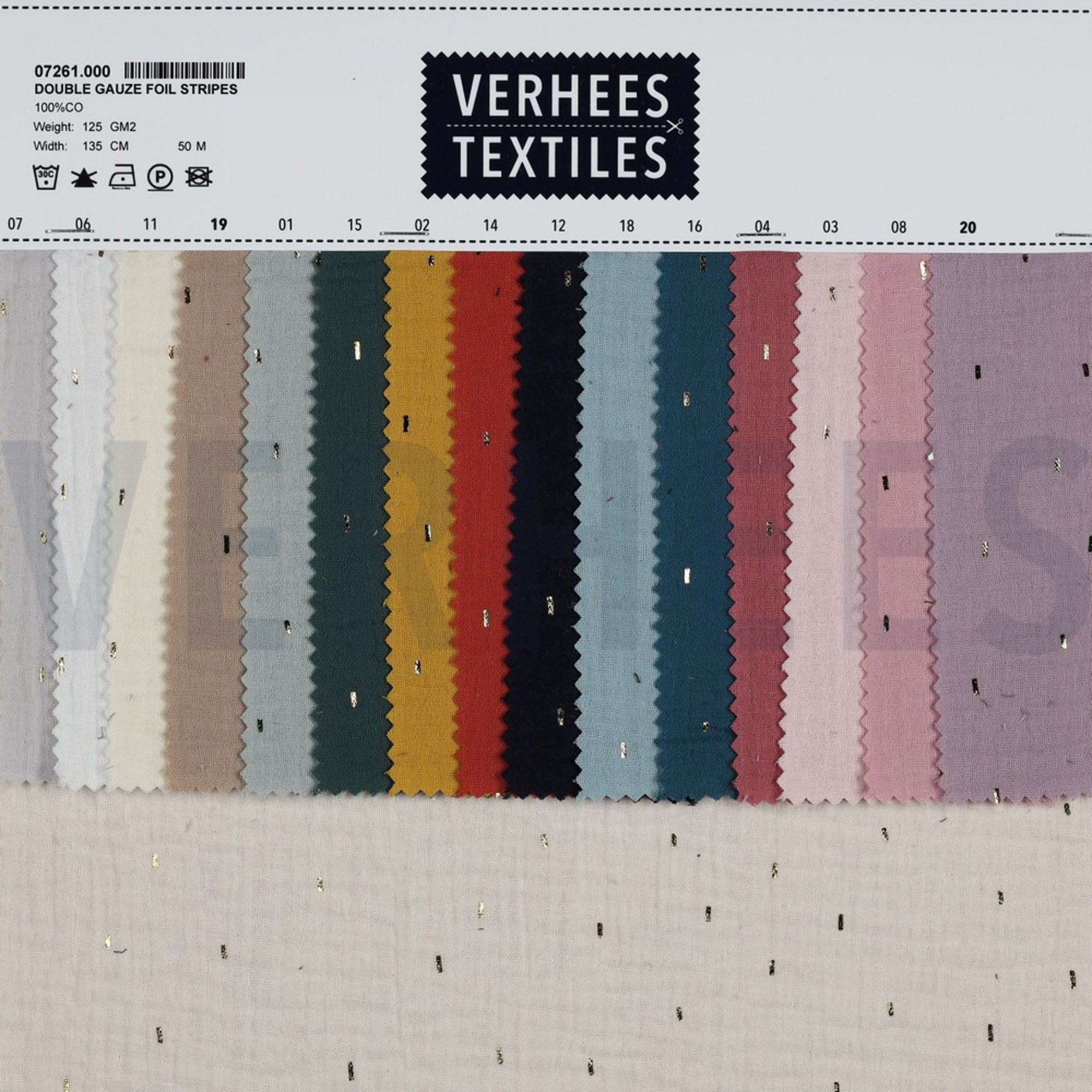 DOUBLE GAUZE FOIL STRIPES APRICOT/GOLD (high resolution) #4