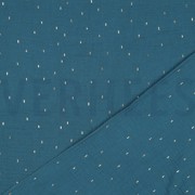 DOUBLE GAUZE FOIL STRIPES PETROL/GOLD (thumbnail) #4
