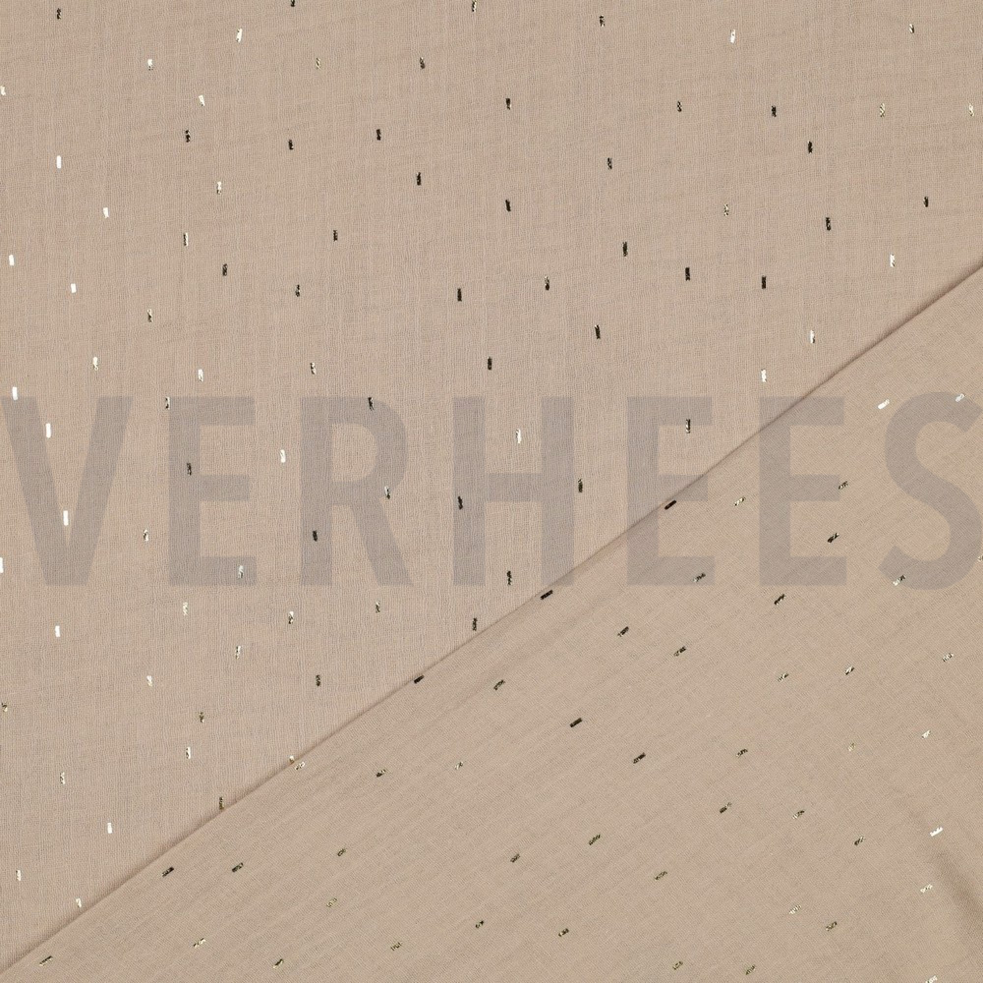 DOUBLE GAUZE FOIL STRIPES BEIGE/GOLD (high resolution) #4
