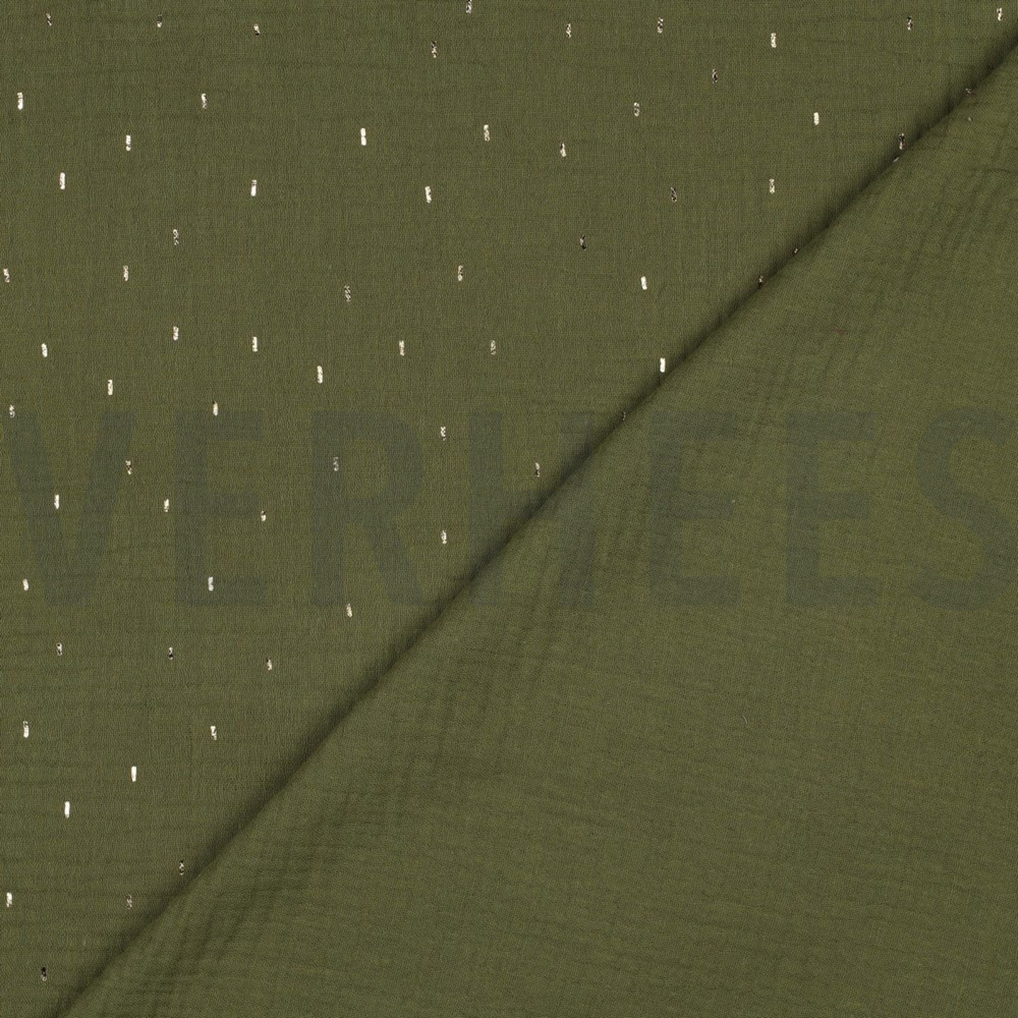 DOUBLE GAUZE FOIL STRIPES GREEN/GOLD (high resolution) #4