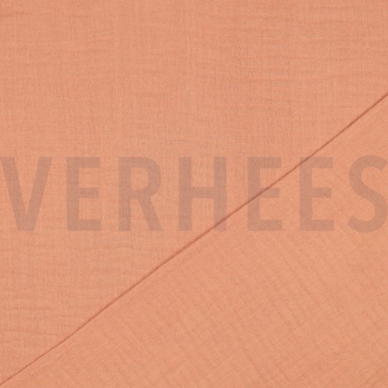 BAUMWOLLE MUSSELIN DREILAGIG GOTS PFIRSICH #7