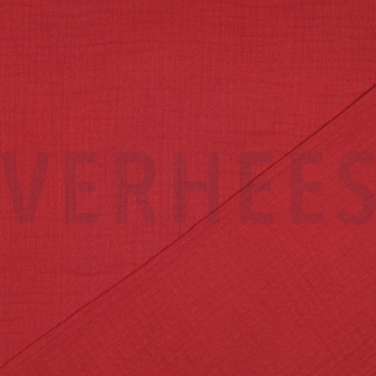 BAUMWOLLE MUSSELIN DREILAGIG GOTS ROUGE #7
