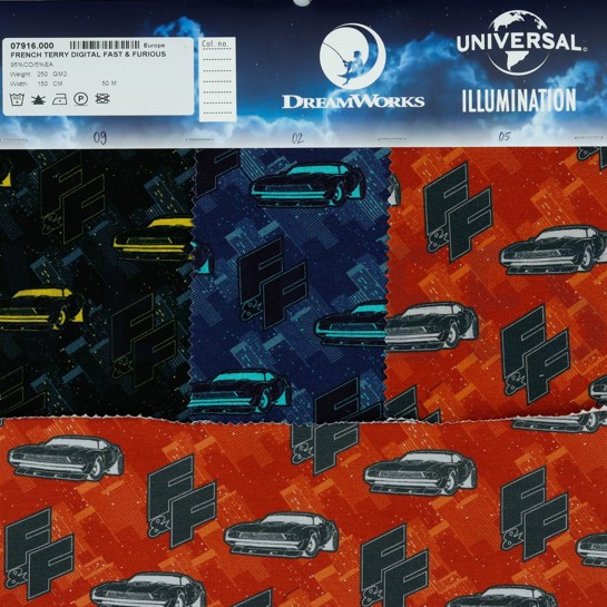 FRENCH TERRY DIGITAL FAST & FURIOUS BRIQUE/LIGHT GREY #7