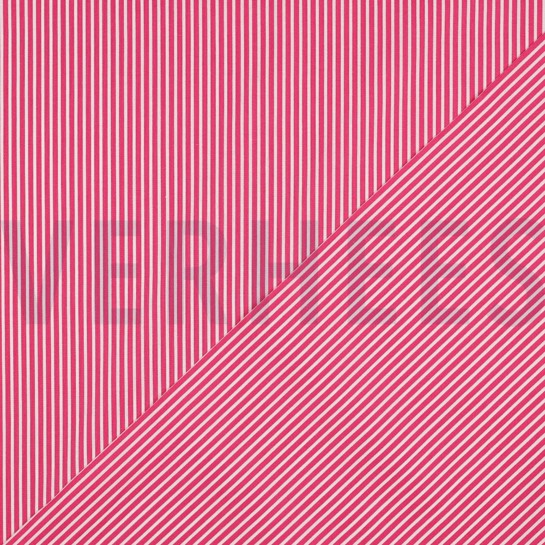 KATOENEN POPLIN STREPEN ROZE #7