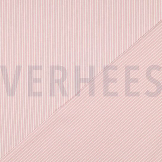 BAUMWOLLE POPELINE STREIFEN ALTROSA #7