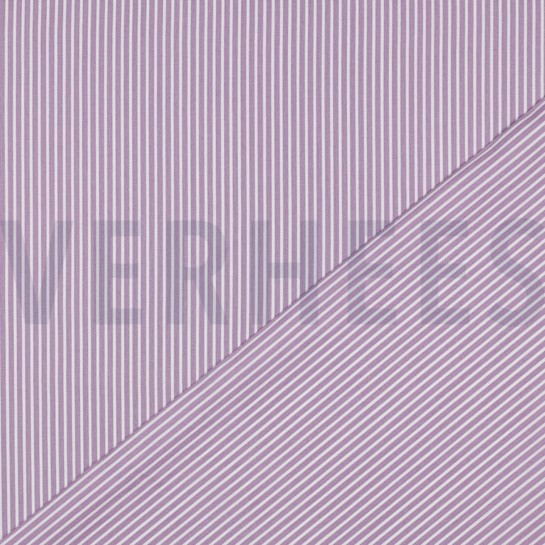 KATOENEN POPLIN STREPEN LILA #7