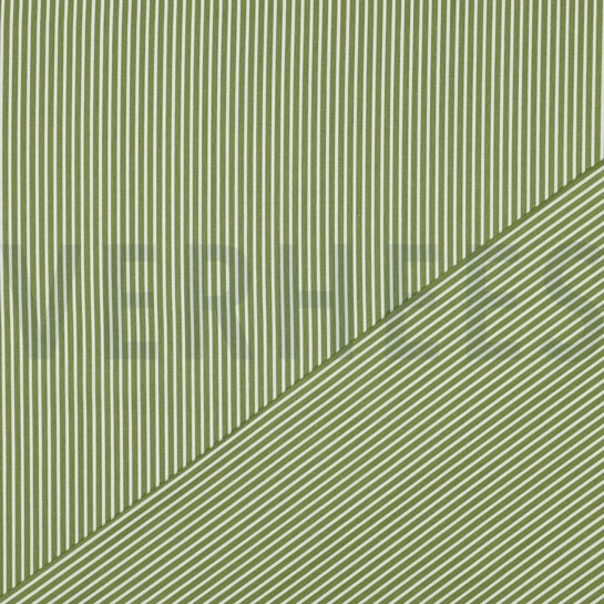 KATOENEN POPLIN STREPEN GROEN #7