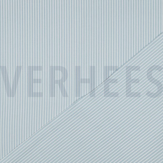 KATOENEN POPLIN STREPEN LICHTBLAUW #7