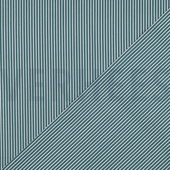 BAUMWOLLE POPELINE STREIFEN PETROL #7