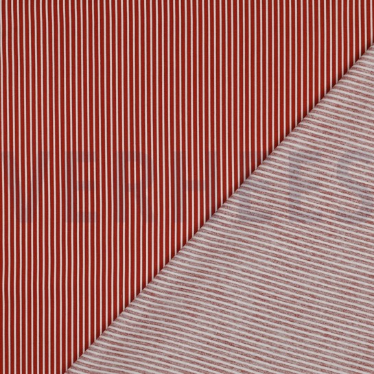 BAUMWOLLE POPELINE STREIFEN TERRACOTTA #7