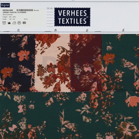 JERSEY DIGITAL BLUMEN PETROL #7