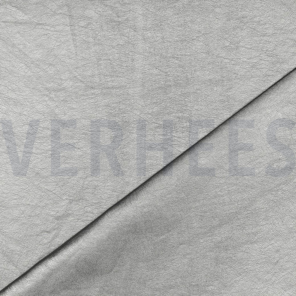 FAUX LEATHER SILVER METALLIC #4