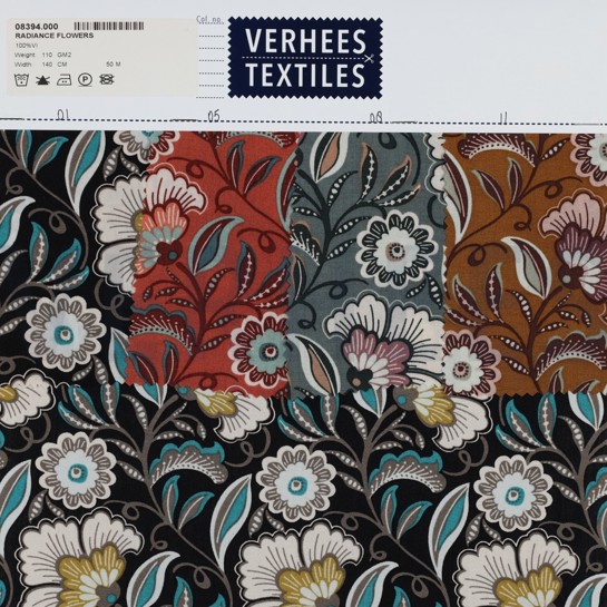 VISKOSE RADIANCE BLUMEN HELLBRAUN #7