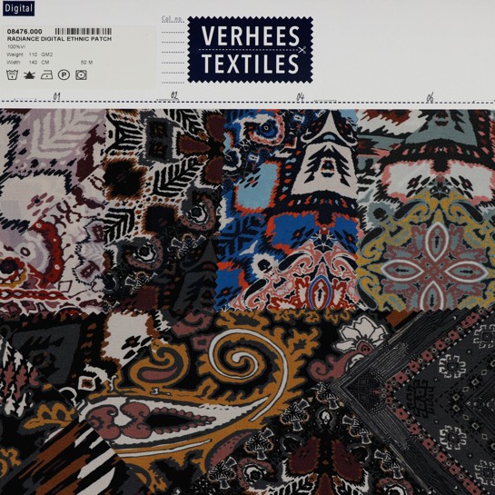 VISCOSE RADIANCE DIGITAL ETHNIC PATCH ECRU #7