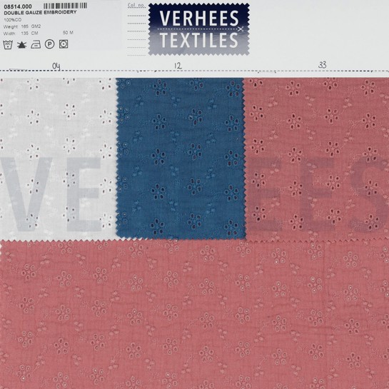 MUSSELIN STICKEREI BLUMEN GRÜN #7