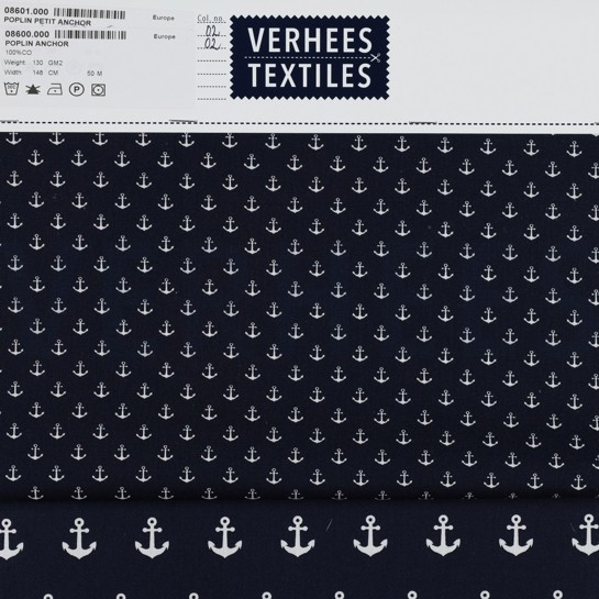 POPLIN PETIT ANCHORS LILAC #7