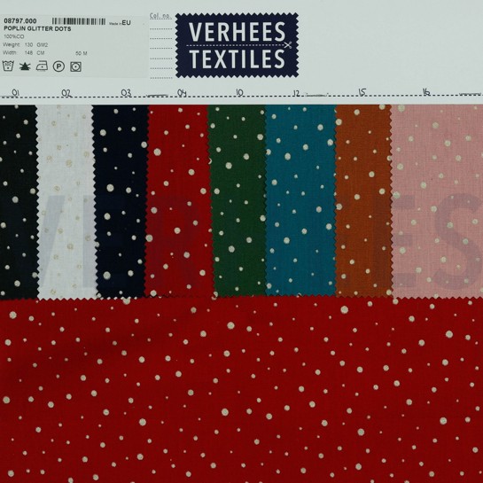 POPELINE DE COTON GLITTER POINTS RUST #7