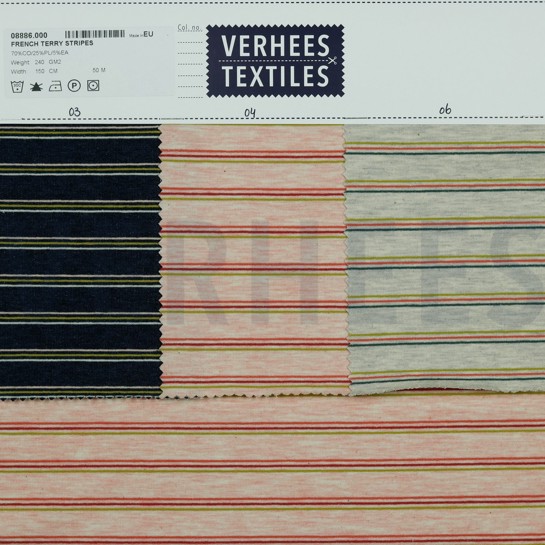 FRENCH TERRY STRIPES GREY MELANGE #7