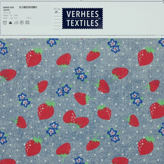 JEANS STRAWBERRIES LIGHT BLUE #7