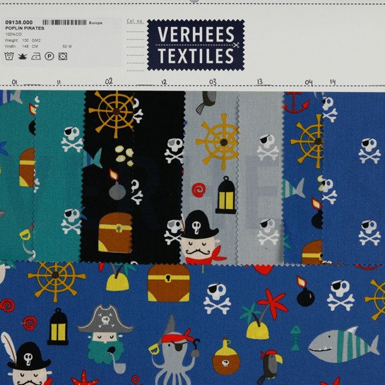 POPELINE DE COTON PIRATES VERT ÉMERAUDE #7