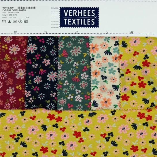 PURRING FUR FLOWERS OCHRE #7