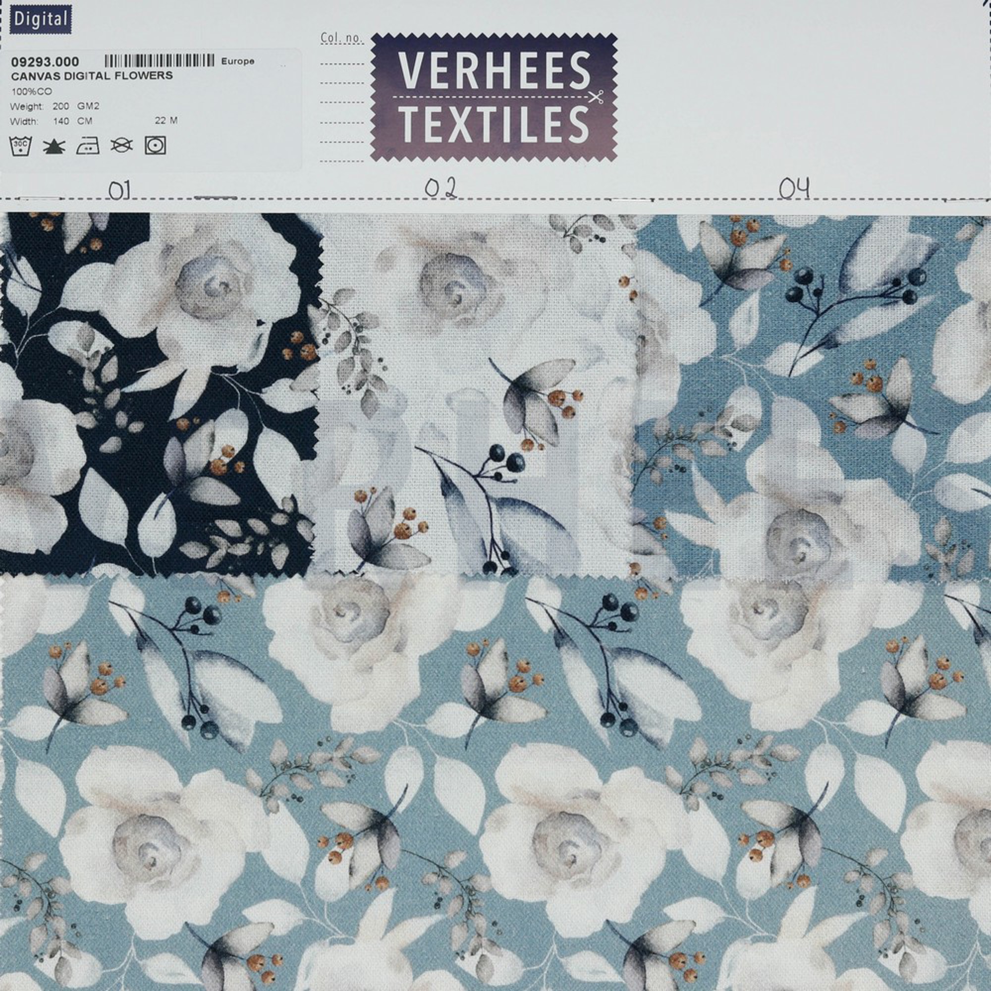 CANVAS DIGITAL FLOWERS NAVY (high resolution) #4