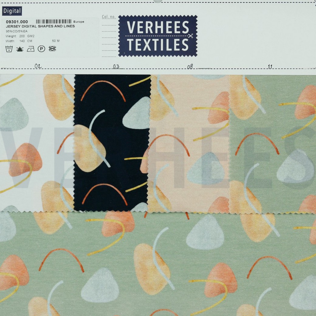 JERSEY DIGITAL SHAPES AND LINES NAVY #4