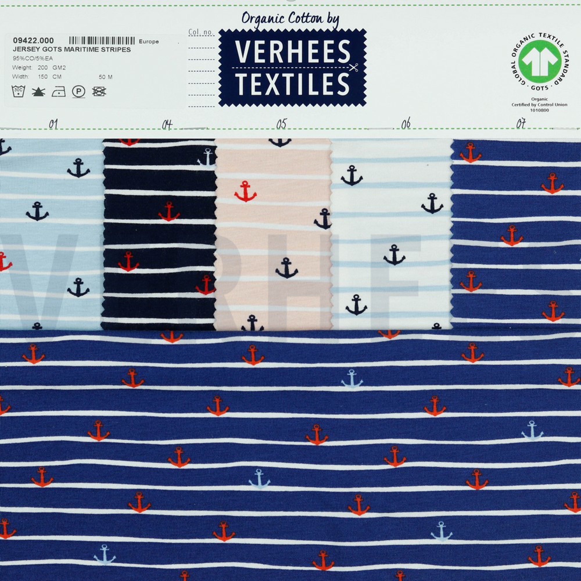 JERSEY GOTS MARITIME STRIPES COBALT (high resolution) #4