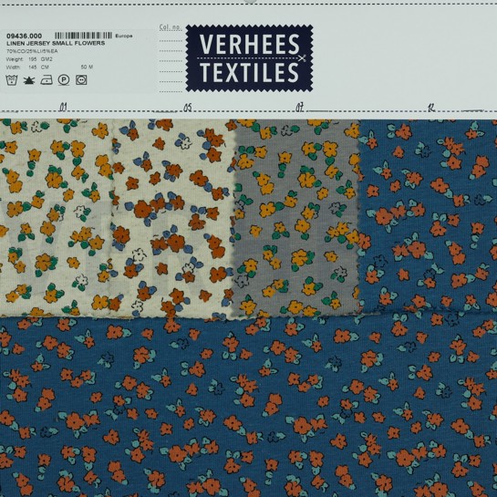 LINEN JERSEY SMALL FLOWERS NATURAL #7