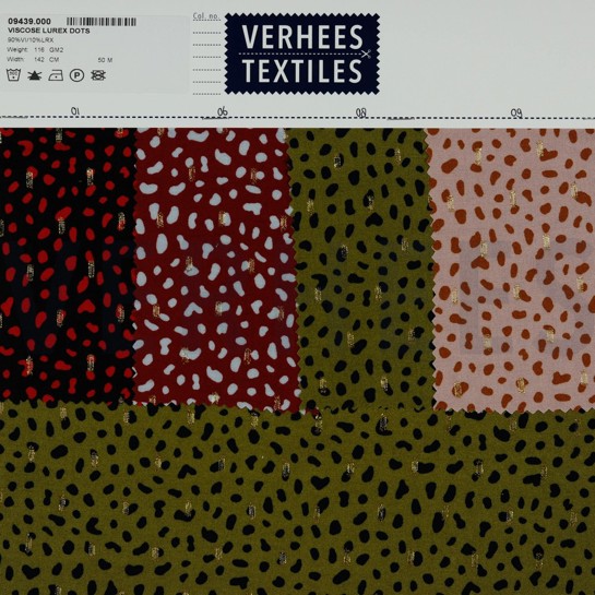 VISKOSE LUREX DOTS BORDEAUXROT #7