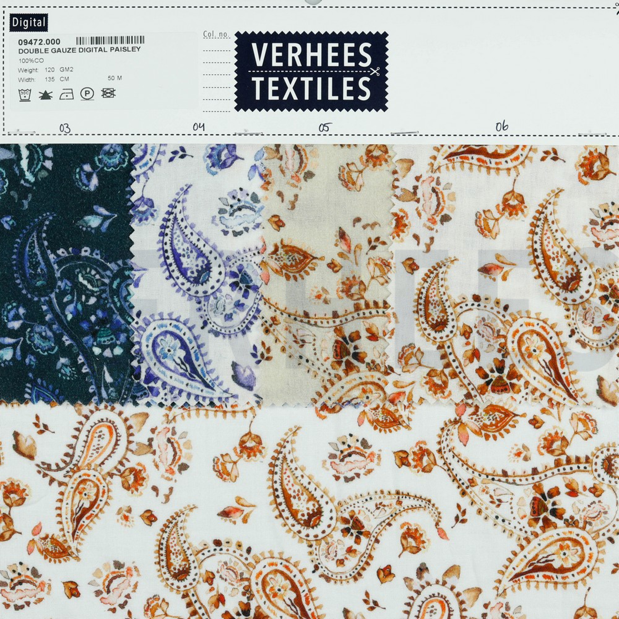 DOUBLE GAUZE DIGITAL PAISLEY SAND (high resolution) #4