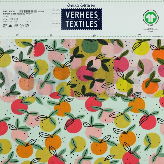 POPLIN GOTS PEACHY FRUIT OCHRE #7