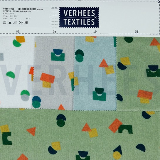 STRETCH TOWELLING SHAPES OLD BLUE #7