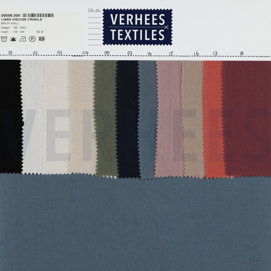 LINEN VISCOSE CRINKLE BLUE SHADOW #4