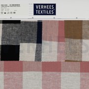 LINEN VISCOSE YARN DYED CHECK NAVY (thumbnail) #4