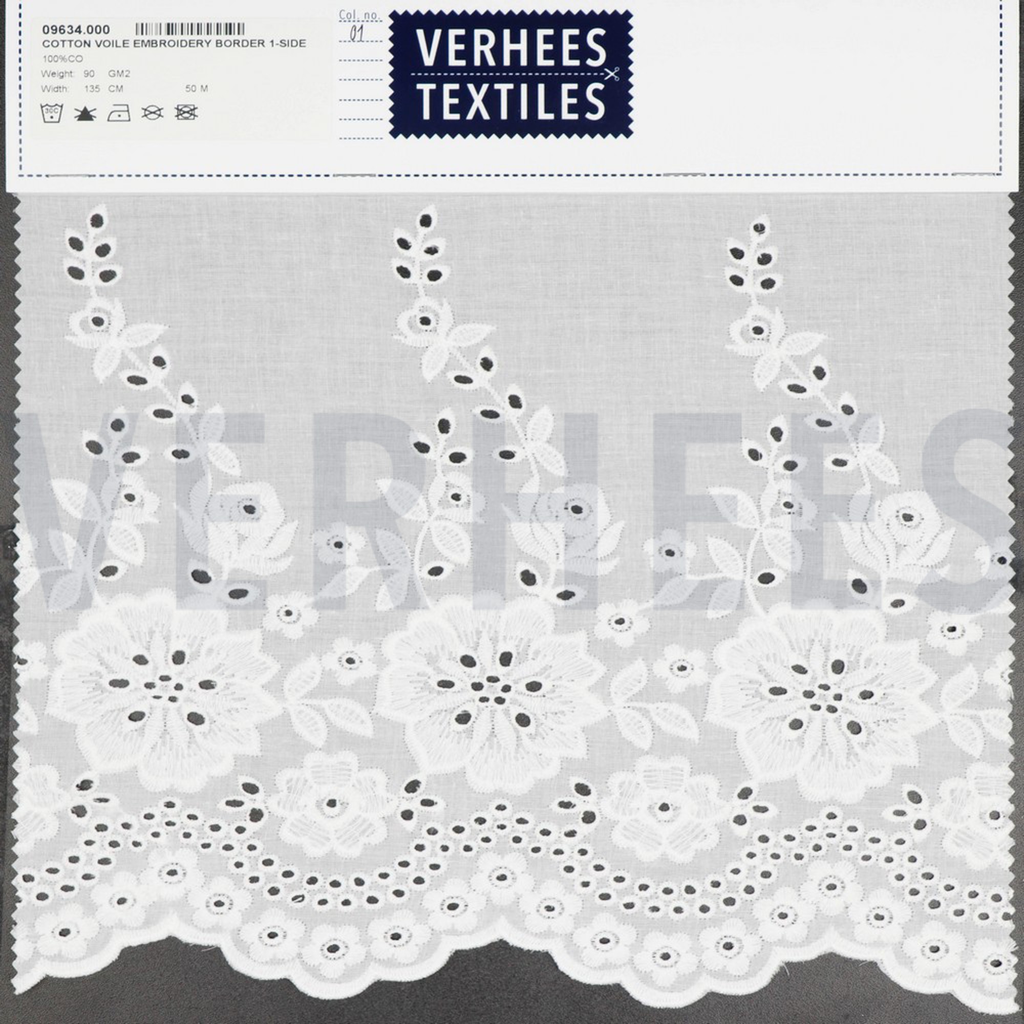 COTTON EMBROIDERY BORDER 1-SIDE WHITE (high resolution) #4