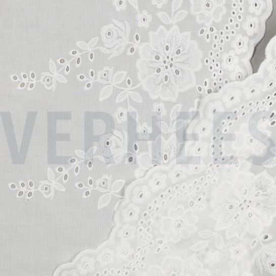 COTTON EMBROIDERY ONE-SIDE BORDER WHITE #7