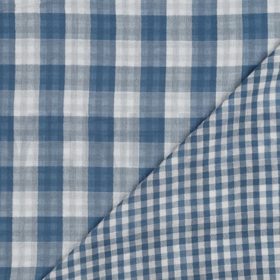 MUSSELIN DOPPELSEITIG KAROS INDIGO #7