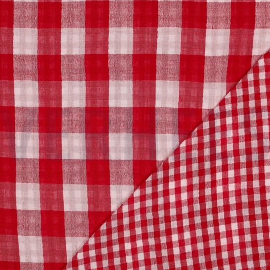 MUSSELIN DOPPELSEITIG KAROS ROT #7