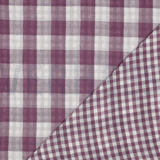 DOUBLE GAUZE DOUBLE SIDED CHECKS GRAPE #7