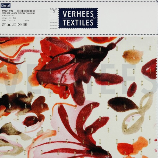 VISKOSE LUREX DIGITAL BLUMEN ECRU #7